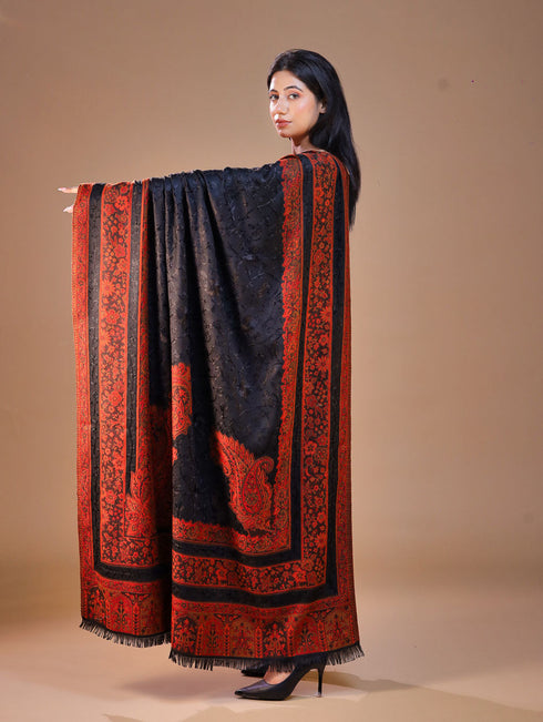Women's Jamawar Aari Embroidery Wool Shawl